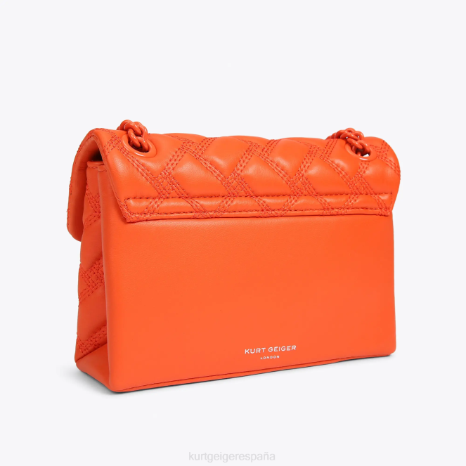 Kurt Geiger mujer londres mini kensington empapar 2LPR15 | bolsas naranja